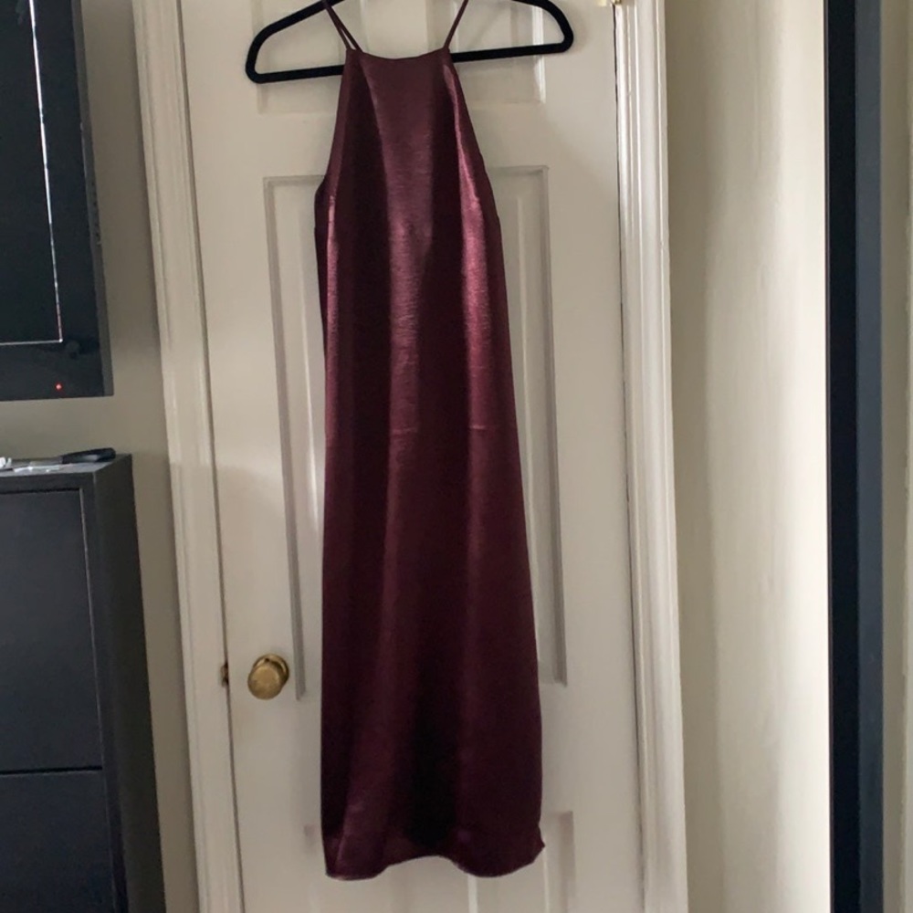 Halter Neck Eggplant Slip Dress